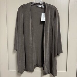 NEW Chico’s Travelers Mea Jacket XL 3 Mochachino Open Front Taupe Packable NWT